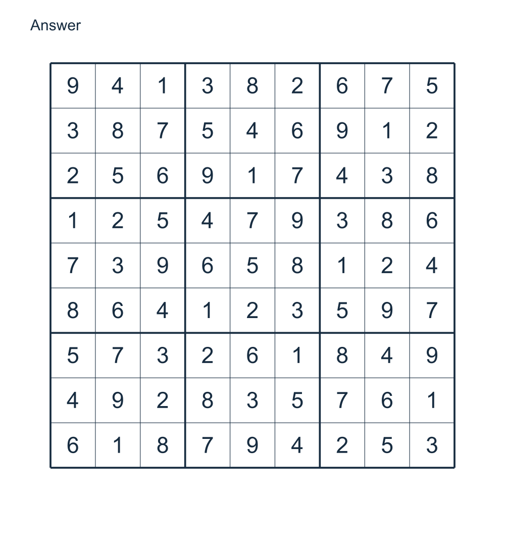 Answer to Expert Sudoku - 001.